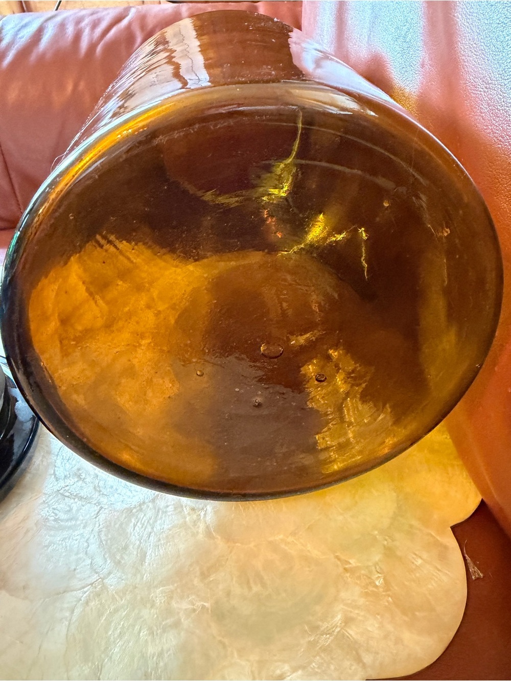 Vintage 13” Handblown Amber Glass Apothecary Jar - Unique Home Accents - Picture 4 of 11